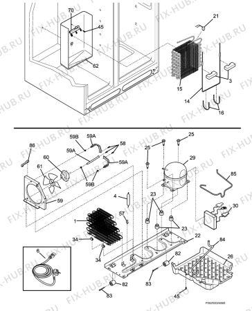 Взрыв-схема холодильника Electrolux ERL6298XX0 - Схема узла Cooling system 017
